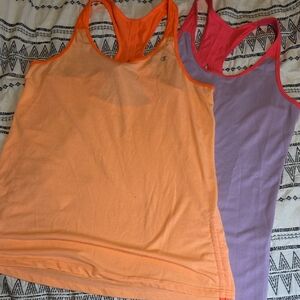 Champion Vibrant Orange and Pink Tank Tops